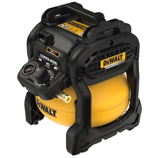 DEWALT 18V XR AIR COMPRESSOR FRONT 3/4 VIEW ALTERNATIVE VIEW