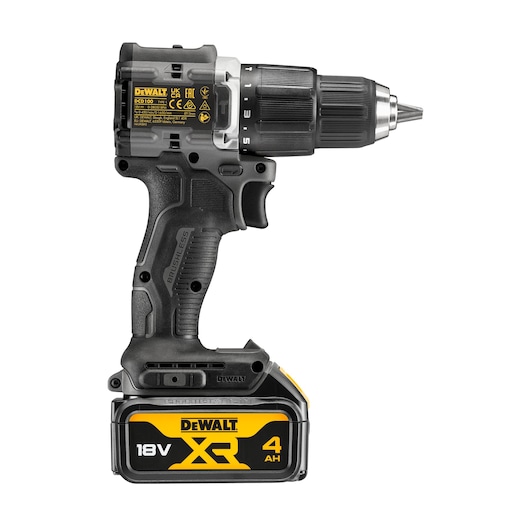 The limited edition 18V Brushless 100 year Hammer Drill Driver left side view