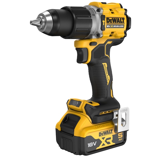 18V XR Brushless Hammer Drill Driver with 5.0Ah battery front view