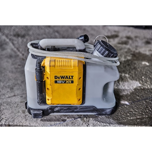 18V XR Brushless water tank on concrete floor