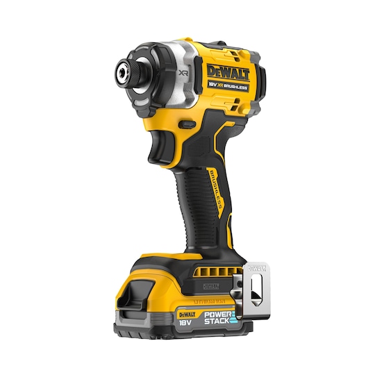 8V XR 4 Speed Premium Impact Driver with Powestack battery ¾ right view