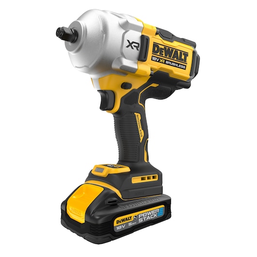 3/4 view 18V XR Brushless 1/2 inches High Torque Impact Wrench with Powerstack battery