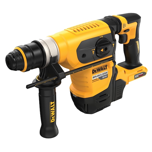 Angled view of bare unit 54V XR FLEXVOLT SDS-Plus Rotary Hammer 