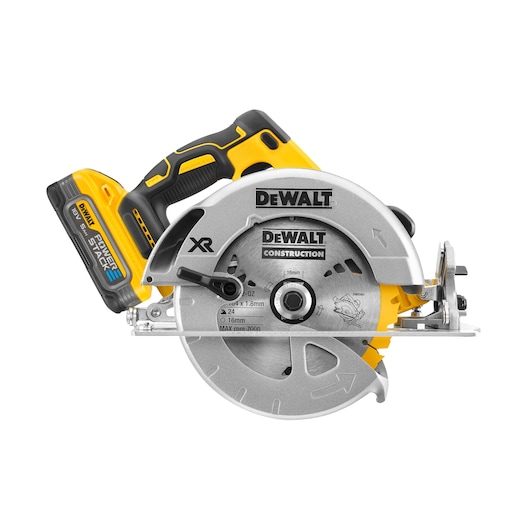 Profile of 18V XR Brushless Circular Saw on white background