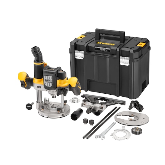 DCW620NT_K1  Kit including 18V XR Brushless 12mm Plunge Router, accessories and Tstak case