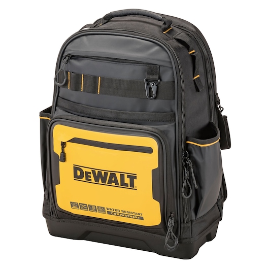 Angle view of the Dewalt Pro Backpack