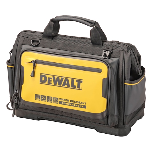 Angle view of the Dewalt 16" Pro Open Mouth Tool Bag"