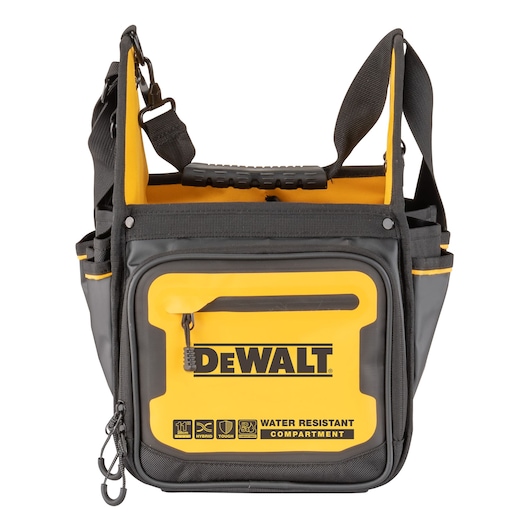 Front view of the Dewalt 11" Pro Electrician Tote"