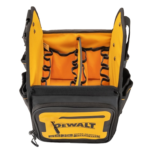 Overview of an open Dewalt 11" Pro Electrician Tote"